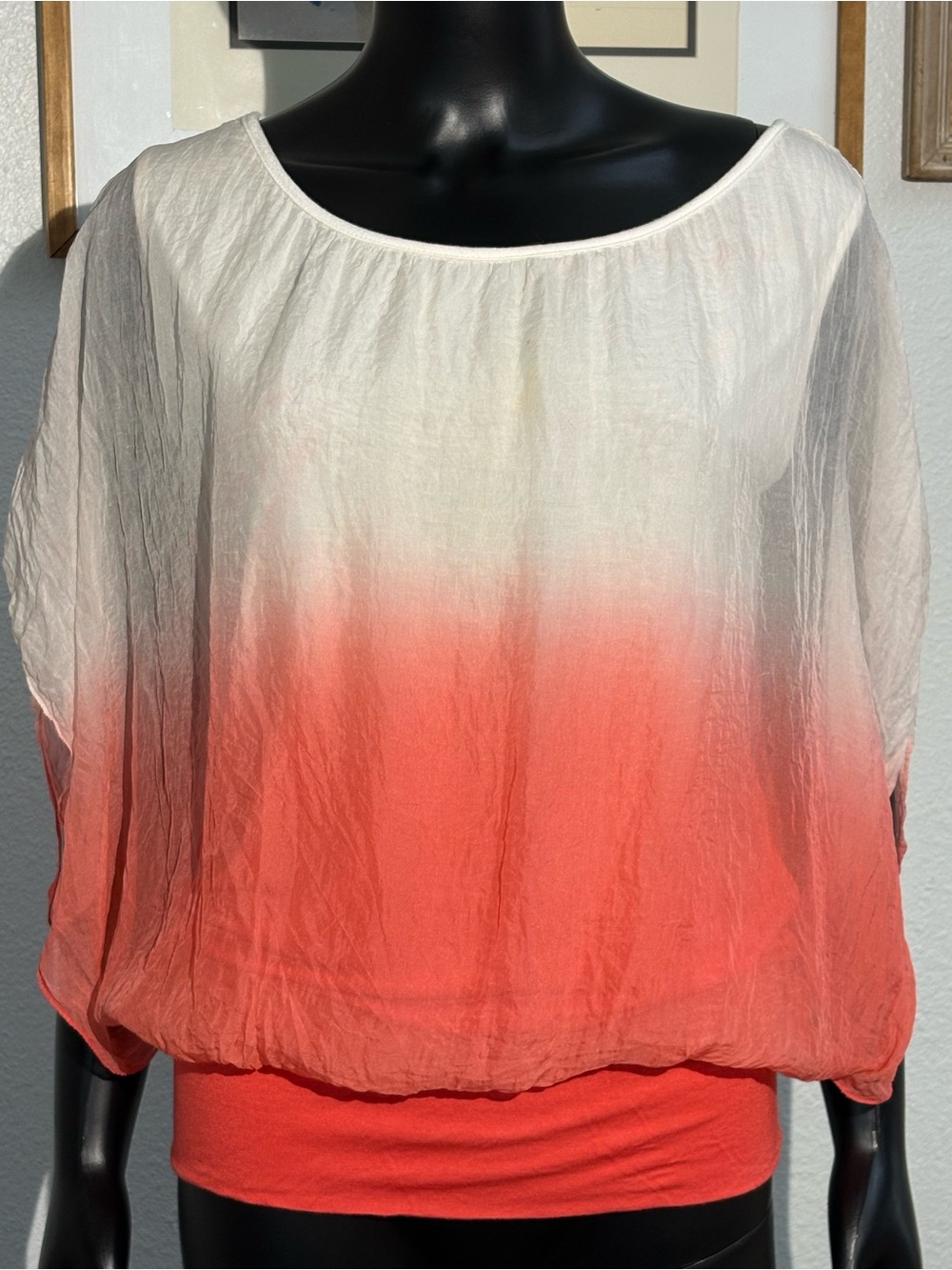 Giusy blouse Made in Italy ombre silk blend top.